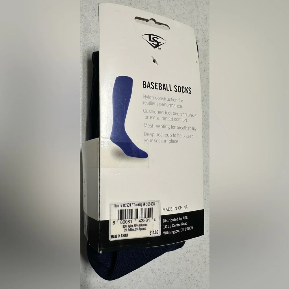 Louisville Slugger 2 Pair Navy Baseball Socks NWT